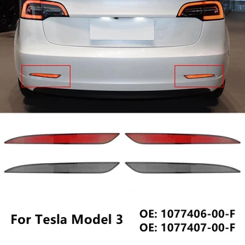 1PCS Lateral Esquerdo/Direito Cauda pára-choques Traseiro Refletor Marcador Vermelho e Preto de Habitação do Exterior do Carro Acessórios Para Substituir Tesla Model 3