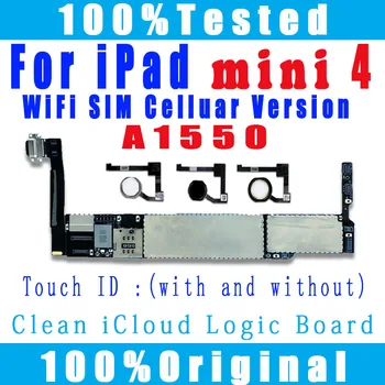 Livre iCloud A1550 placa-Mãe Para o iPad Mini 4 placa-Mãe SIM de Wifi 3G do Celular Versão Para o iPad Mini 4 Lógica de Placas de