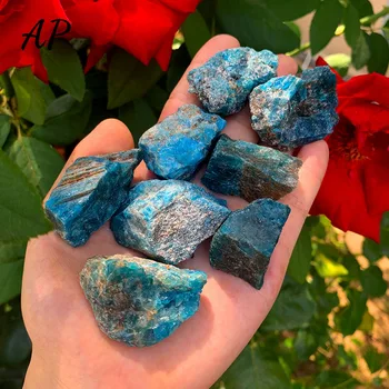 50g/Saco Natural de Cristal Azul Apatite, a Pedra bruta Matérias pedra preciosa Amostra Mineral Irregular de Cristal Reiki Cura de Pedra