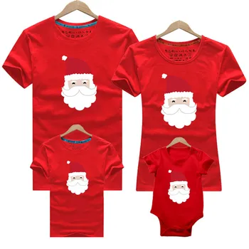 Feliz Natal Família Correspondência de T-shirt a Mamãe, o Papai, Filha, Filho de T-shirt de Roupas de Santa impressão roupas