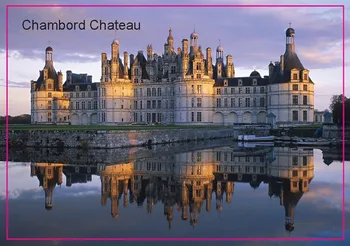 Metal Envolvido Ímãs SOUVEMAG de Castelo Europeu Paisagem Chateau De Chambord francês por leonardo Da Vinci Ímã de Geladeira 5410