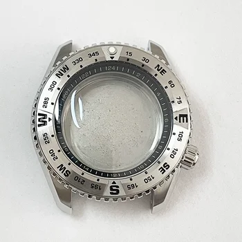 Sólida 43.77 mm de Aço Inoxidável, caixa de Relógio de Cristal de Safira Resistente à Água 200m Adequado Para NH35/36 Movimento Automático