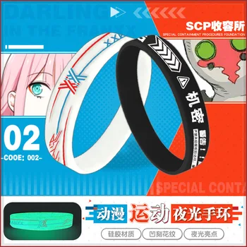 Anime Jojo Bizarre Adventure Querida equipe nacional 02 SCP Fundação Arquivo Cosplay pulseira de silicone