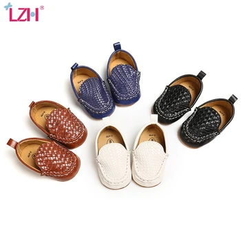 LZH Sapatos de Crianças 2020 Novas Outono Recém-nascido Criança Sapatos de Xadrez com Elástico de Lona Clássico Baby Calçados Meninos Meninos Sapatilha