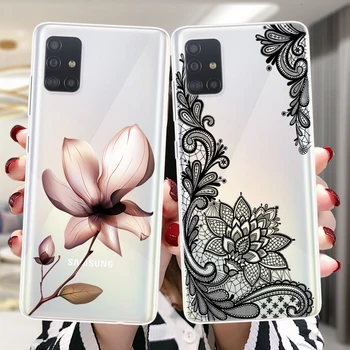 Mandala Floral capa de Silicone Para Samsung Galaxy S21 S22 Ultra S20 FE Plus A53 A73 A52 A72 A51 A71 A12 A22 A32 A50 A33 A13 Tampa