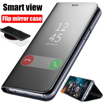 Para Xiaomi Poco M5S Couro Smart Espelho Magnético Telefone Flip Case Para o Poko Pocco Poxo Pouco M5S M de 5 anos 5 S PocoM5S 4G Tampa Traseira
