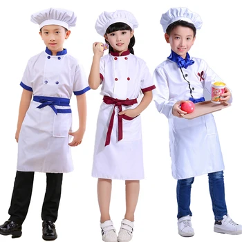 Crianças Pequenas Chef de Desempenho do Vestuário de jardim de Infância Cozinheiro Macacão Chef Roupas de Cosplay Trajes de Dança
