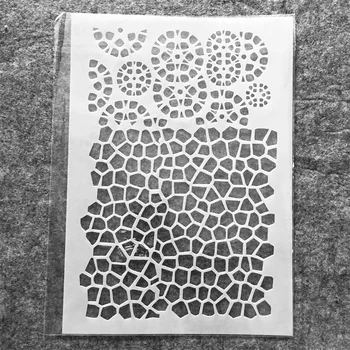 A4 29cm Grade Mosaico de Textura DIY Camadas Estênceis Pintura de Parede Scrapbooking Estampagem em Relevo Álbum Decorativas Modelo