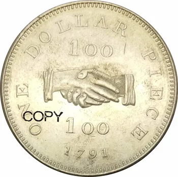 Colônia britânica Serra Leoa Empresa, De 1791, Um Dólar pedaço da África tipo 100 Latão Banhado a Prata Cópia Moedas