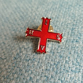 1 PCS da Cruz Vermelha de Constantino Maçom Maçônica Pin de Lapela o emblema