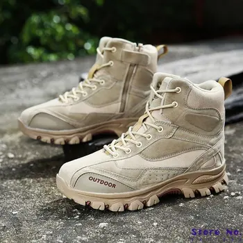 Táticas Militares de Combate Botas Homens de Couro Genuíno do Exército americano, Caça, Caminhadas Camping Montanhismo de Inverno Sapatos de Trabalho Bot Zapatos