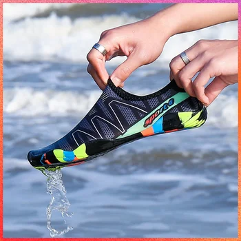 Upstream Sapatos 2022 Homens Mulheres Nova secagem Rápida de Água Sapatos Casais Sapatos de Praia Respirável Não-deslizamento de Mergulho em Piscina