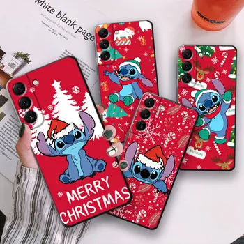 Disney Lilo Stitch Natal Case Capa para Samsung Galaxy S10e S20 S21 FE Plus S22 Ultra Nota 20 S8 S9 S10 Silicone Celular