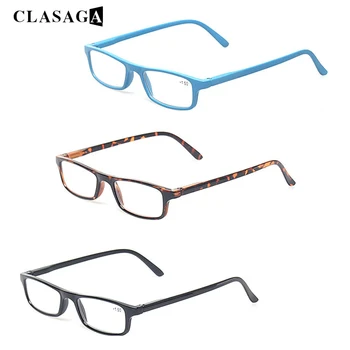 CLASAGA 3 Pacote de Óculos de Leitura, Homens e Mulheres, HD de Visão, Óculos Presbiopia Lupa com Moldura Retangular Decorativos Óculos