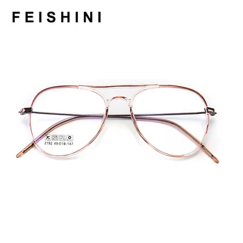 Feishini coreia Falso Óculos de Armação de Mulheres Óptico de Design Vintage TR90 o Óculos de Quadros Homens de Óculos de Plástico Transparente de Titânio