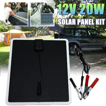 12V Painel Solar Kit de 20W Célula Solar 210*175mm com DC Mantenedor Trickle Carregador para Bateria Acampamento Carro Barco RV luz Solar