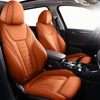 FUZHKAQI de Couro Personalizados assento de carro Para capas de BMW X2 F39 X3 E83 F25 G01 G08 X4 F26 G02 X5 E70 F15 G05 E53 X6 E71 F16 G06 assento de carro