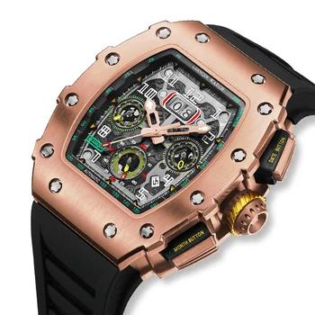 GUANQIN de Luxo Relógio Automático Homens Relógio Mecânico Pulseira Acessórios Richard Estilo Impermeável de Aço Inoxidável do Relógio de 2022