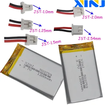 3,7 V 1200mAh Polímero LiPo Bateria de Li 503759 JST-XH 1.0/1.25/1.5/2.0/2.54 mm Para GPS, PDA, Câmera de Navegação do Leitor de Música