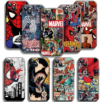 Homem aranha e o Venom em Quadrinhos Para iPhone 14 13 12 11 Pro 12 13 Mini X XR XS Max SE 7 8 Plus Caso de Telefone Carcasa Cobrir Casos Funda Coque