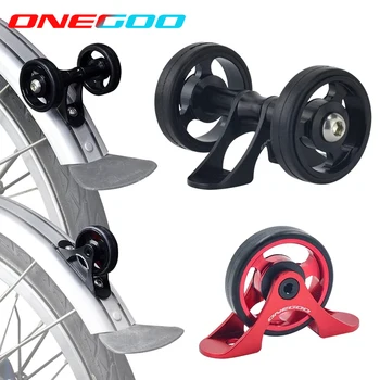 ONEGOO Fácil Roda Para Brompton Bicicleta Dobrável Deslizante Fender Roda de Liga Leve de Alumínio de Roda Única Duplo Conjunto de Rodas 4Color
