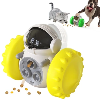 Brinquedos Para Cão De Alimentos Interativo Copo Furado Comedor Lento Alimentador Copo Bola De Equilíbrio Carrinho De Brinquedo Para Cães Gatos De Estimação De Treinamento De Cães De Suprimentos