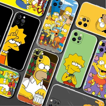 Telefone Soft Case Para Apple iPhone 14 13 12 11 Pro Max 7 8 6 6 14 Plus Coque X XS Max XR SE Cobrir Funda desenho animado Os Simpsons