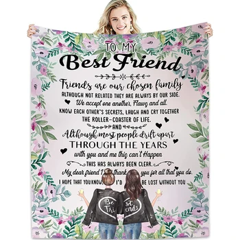 Nome Personalizado Melhor Amigo de Presentes de Aniversário para as Mulheres, Únicas Fêmeas Amizade Presentes para Bestie Fannel Jogar Cobertor Presentes de Natal
