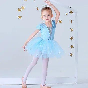 As crianças do Ballet Dança Vestido de Sofia de Neve Elsa Meninas Princesa Saia Saia Tutu de Verão Prática do Tamanho de Roupa 100-140
