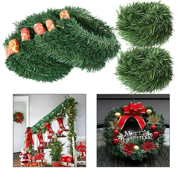 5.5 m Artificial Verde Pinho Ramo Falso Planta Guirlanda de Natal Foral Garland Material de Decorações de Natal para a Casa