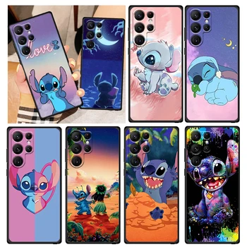 Disney Stitch Monstro Telefone Case Para Samsung Galaxy S22 S20 S21 FE S10 S10E S9 S8 Plus Ultra Lite Pro S7 Borda Preta FUndas