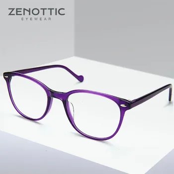 ZENOTTIC Roxo Retro de Óculos de grau Armação de Mulheres Óptico Limpar Óculos de Armação de Miopia ou Hipermetropia Vintage Óculos Moldura