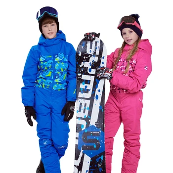 2022 Menina Do Inverno De Neve Macacão Esporte Quente Menino De Esqui Macacão Grosso Um Pedaço De Crianças Snowsuit Impermeável Crianças Snowboard Roupas