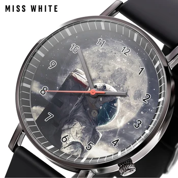 Nova Moda masculina de relógios de Luxo, o Astronauta Urbana Simples Relógios de Estilo de Esportes Impermeável Relógio de Pulso de Quartzo