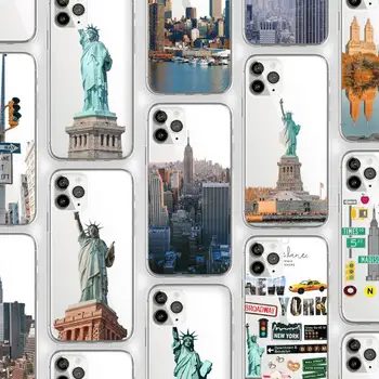 NYC rua de Nova Iorque, Telefone, Caso Transparente macio Para o iphone 12 11 13 7 8 6 s plus x xr xs pro mini max.