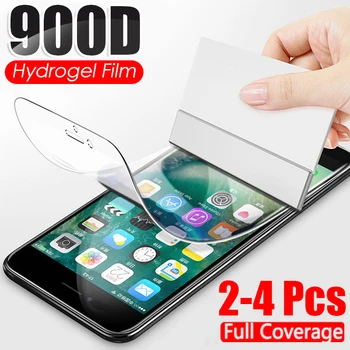 2-4Pcs 900D Hidrogel Filme Protetor de Tela Para o iphone 13 12 11 Pro XS Max X Capa Película Protetora Para iphone XR SE de 2020 8 7 Plus