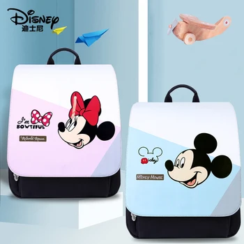 Mickey de Disney Sacos de Fralda USB Garrafa de Aquecimento Mochila PU Impermeável de Grande Capacidade Mamãe Bebê Fralda Bolsa de Viagem Mochila Baby Bag