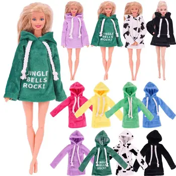 Moda Hoodies Para 26~30 cm Boneca de Moletom Roupas da Moda Boneca de Lã com Capuz para criança Roupa Para a Boneca Topo Crianças Brinquedo 1/6 Boneca Acessórios