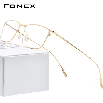 FONEX liga de Titânio Liga de Óculos de Homens Praça Miopia Prescrição de Óculos com Armações de 2020 Novas Óptico Completo coreano Óculos 8105