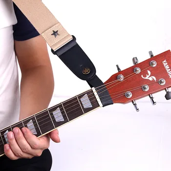 2019 Novas Estrelas Guitarra Cabeça Folk Guitar Alça De Ligação Da Correia De Guitarra Alça De Pescoço Microfibra Couro Violão Cabeça