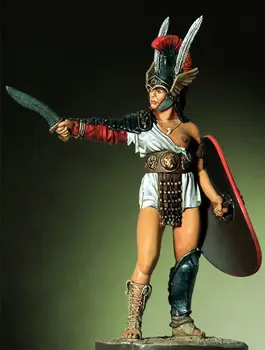 54mm Resina kit Romano feminino gladiadores Falcata 