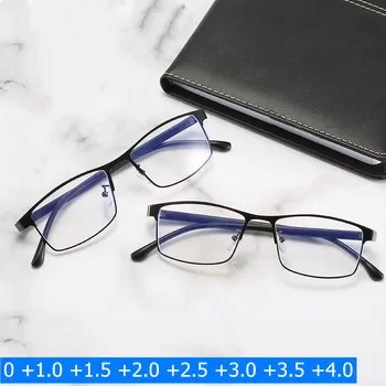 De Aço inoxidável dos Homens de Negócios Óculos de Leitura para o Leitor de Mens com Presbiopia Vidros ópticos +1.0 1.5 2.0 2.5 3 3.5 4.0