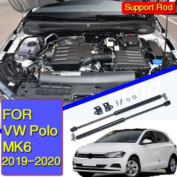 A VW Polo 2019 2020 AW MK6 Montar Capô Capô Mola de Gás de Choque Elevador Strut Barras de Apoio Hraulic Vara de Carro-estilo