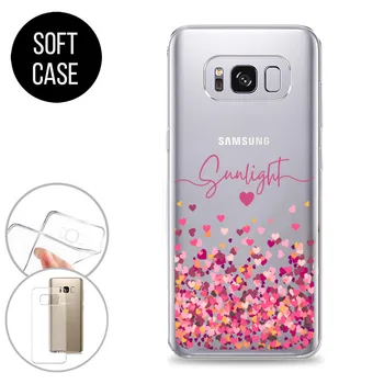 Nome Personalizado Samsung Case Para Samsung Galaxy S7 S8 S9 Mais S10 Note8 9 10 S20 S10e A50 Padrão De Coração Transparente Caso Da Menina De Presente