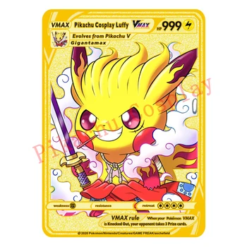 27 De Estilos De Pokemon Pikachu Cosplay De Goku, Luffy JoJo Metal Dourado Brinquedos Hobbies Hobby Colecionáveis Coleção De Jogos De Anime Cartões