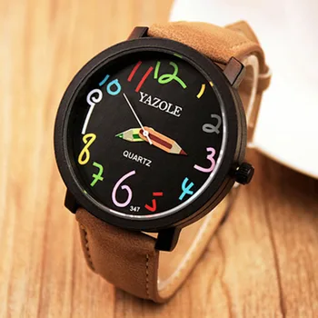 Novo YAZOLE assistir a versão coreana do grande dial estudantes do sexo feminino assistir a par de quartzo relógios de pulso reloje mujer caneta desenho da Agulha
