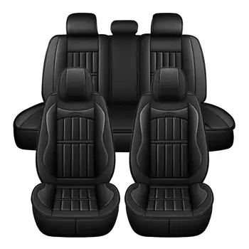 11PCS 5 Assentos Assento de Carro Abrange Automóveis Seat Covers Protetor de Almofada de Luxo de Couro PU eléctricos Conjunto Completo SUV Caminhão