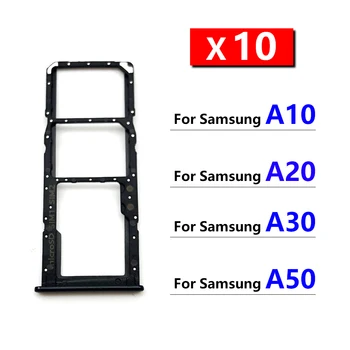 10Pcs/Lot, Dual Sim slot para Cartão de bandeja Suporte Para Samsung Galaxy A10 A20 A30 A50 A305F A505F A305 A505 parte de reparo