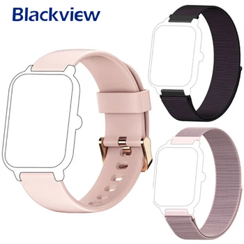 Blackview 2PCS de 20mm Correia de Relógio Smartwatch, da Banda de Nylon, Silicone Pulseira Compatível com IOWODO Blackview R3/R3Pro/X3Pro/R5/R2