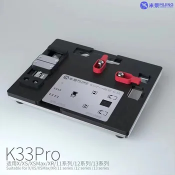Mijing K33 Pro Cara IDENTIFICAÇÃO de Matriz de Reparação de Fixação BGA Reballing Estêncil Para iPhone X-13 Pro MAX Dot Projetor de Reparação de Estanho Modelo